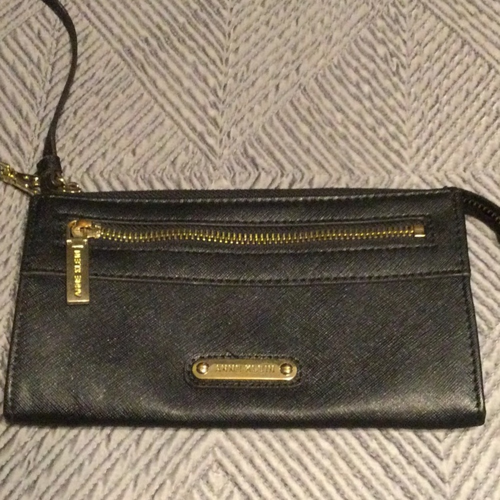 Anne Klein black wristlet wallet.